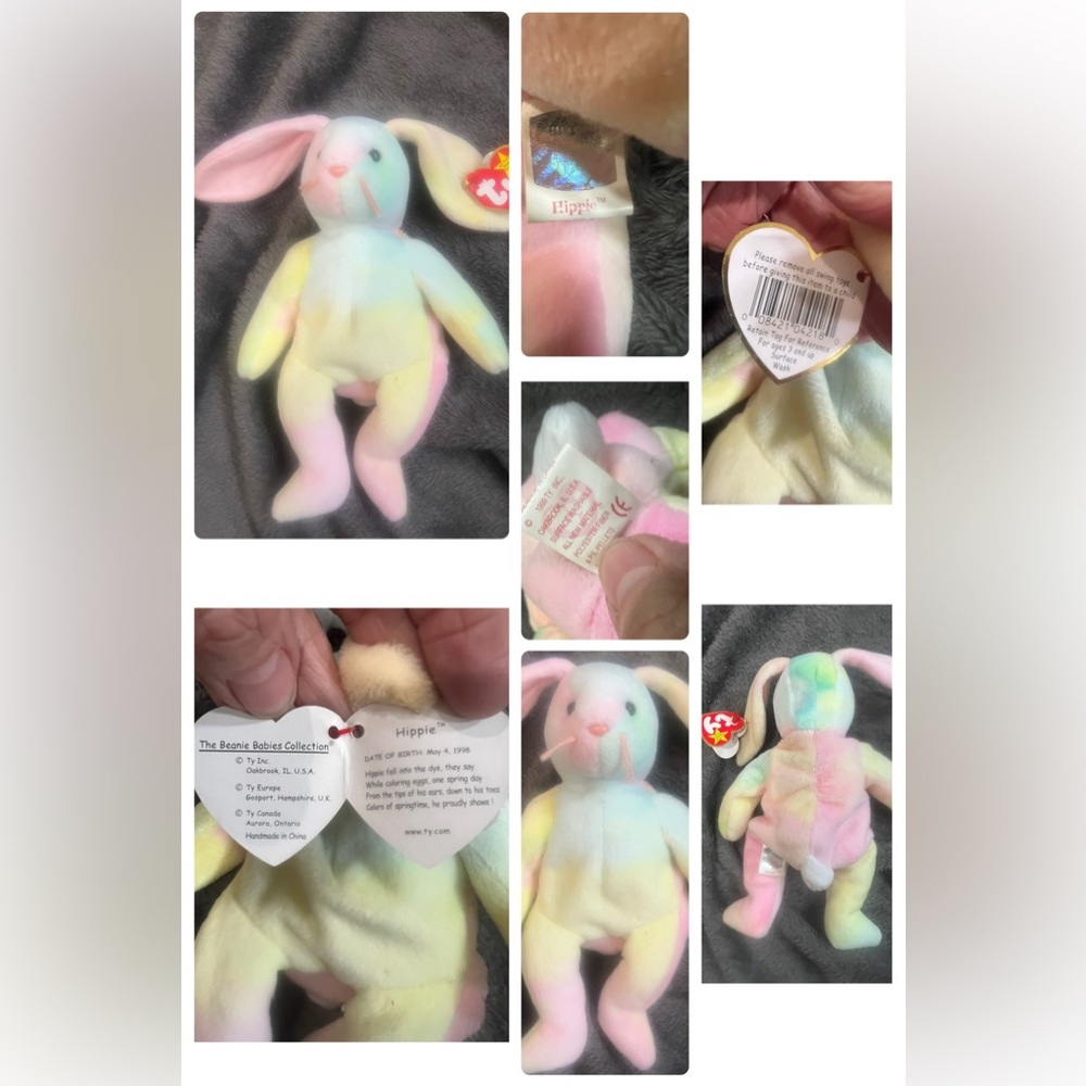 Ty Colorful Tie-Dye Bunny Plush